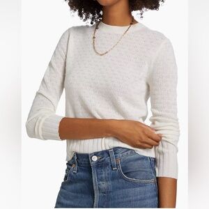 Guest in Residence Pointelle Cashmere Crewneck Sweater